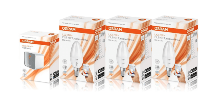 3x Osram Lightify E14 inklusive Gateway für 38,99 Euro